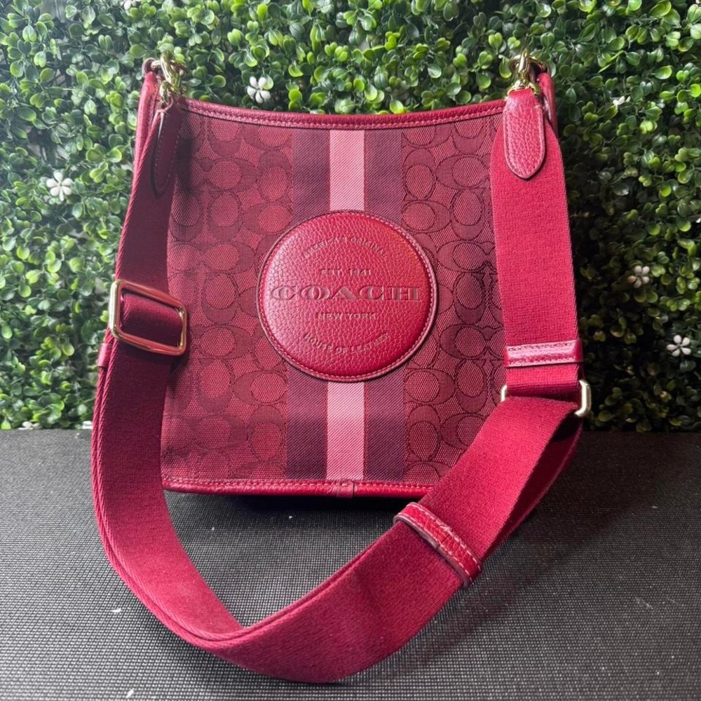 Coach Red & Pink Dempsey File Bag
